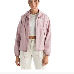 The North Face Antora Hooded Water Proof Rain Jacket Metal Pink
